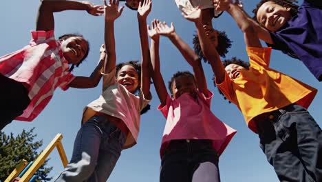 children jumping in the air together