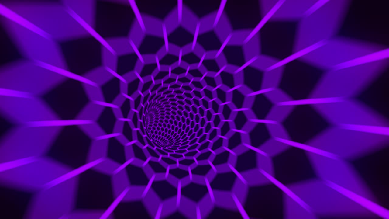 4k tecnología futurista fondo de túnel abstracto con líneas púrpuras para red, big data, centro de datos, servidor, vj, internet, velocidad. espectro colores vibrantes, espectáculo de láser. bucle de animación 3d 4k