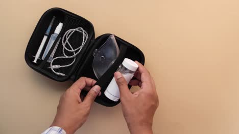 medical inhaler kit with accessories