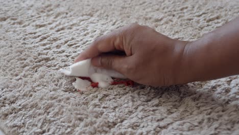 cleaning a carpet stain