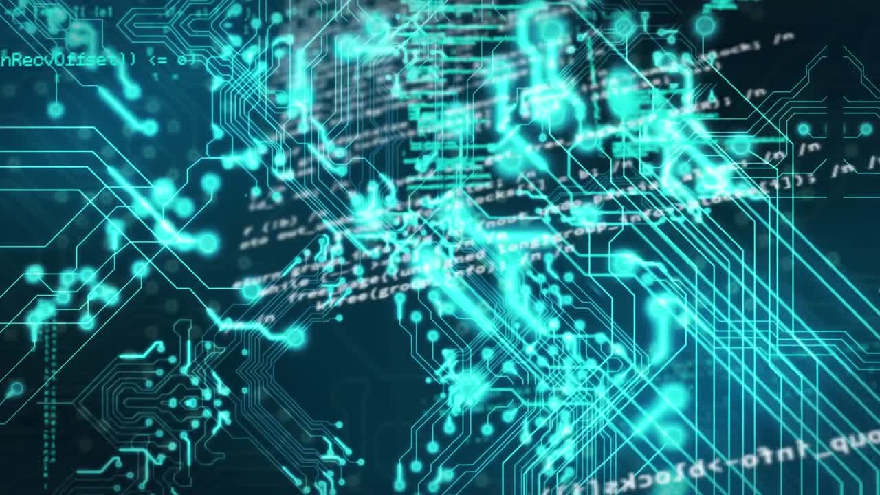 검은색 배경에 데이터 처리의 애니메이션