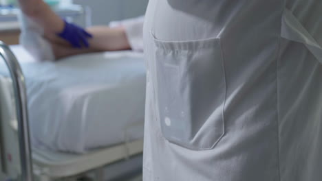 hospital scene with doctor and patient