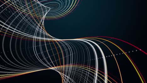 futuristic animation with particle stripe object in slow motion, 4096x2304 loop 4k