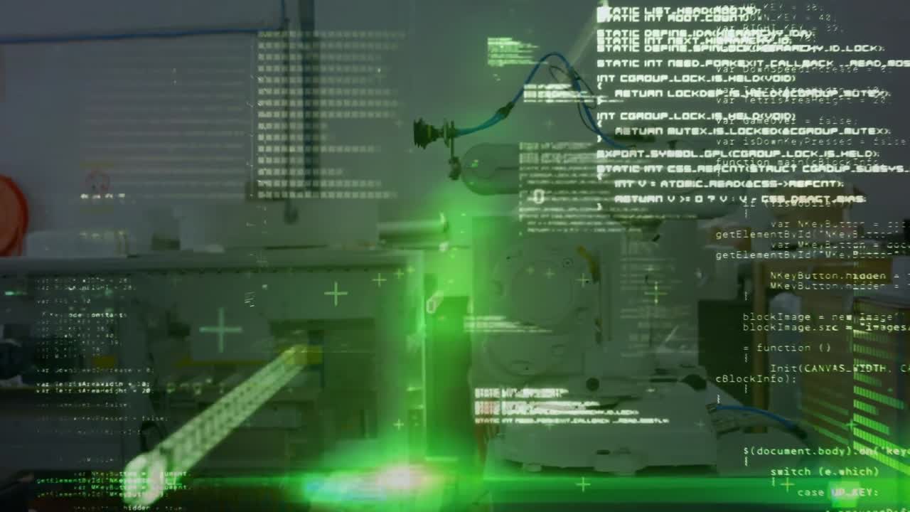 Animation of data processing over two labolatory