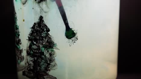 slowmotion shot showing drawing inside water tank being cleaned off. stable shot with the sony a7iii.