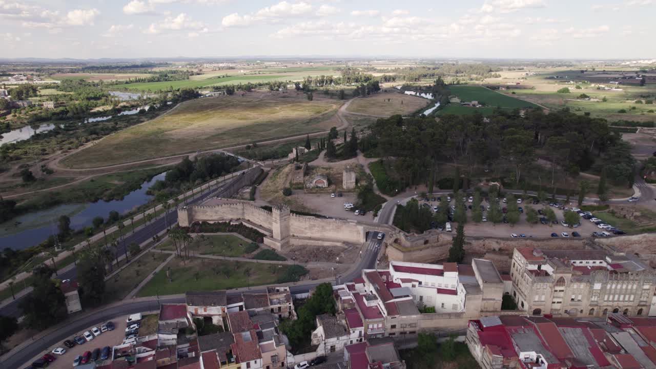 Aerial View: Badajoz's Historic Alcazaba Unveiled in Stunning Panorama