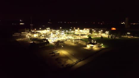 una vista de la instalación de combustión de gas - toma panorámica