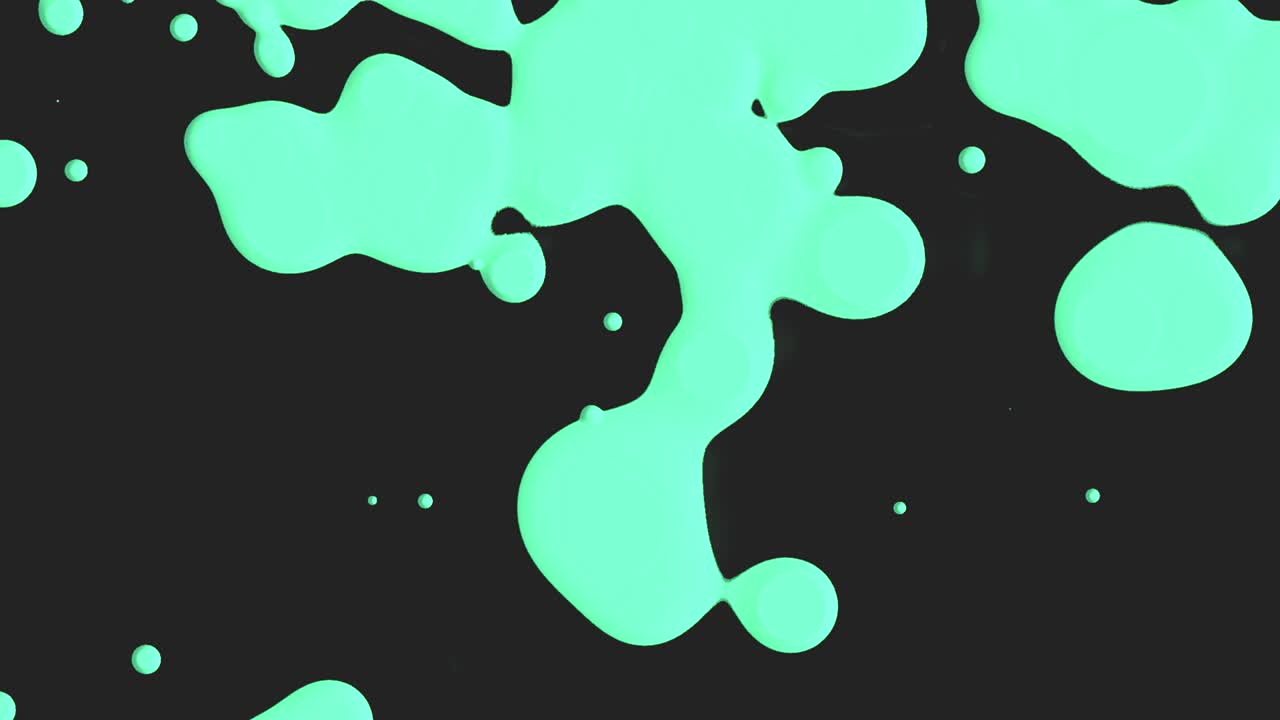 Abstract green liquid and splashes spots