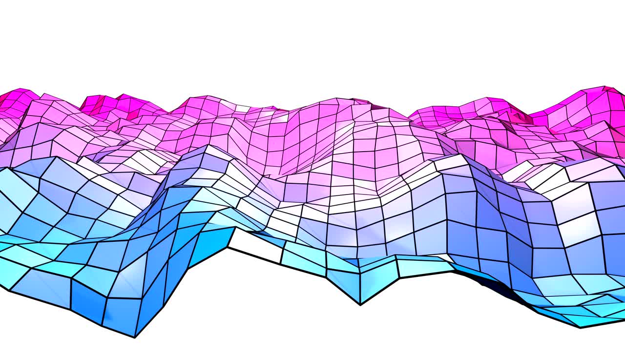4k limpio bajo poli fondo animado en bucle. animación 3d sin costuras en estilo geométrico moderno con colores de gradiente modernos. fondo creativo simple. colores de gradientes rojo azul 10