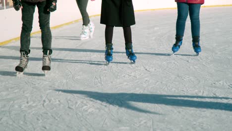 people enjoying an ice skating adventure in the warmian-masurian province in poland - slowmo