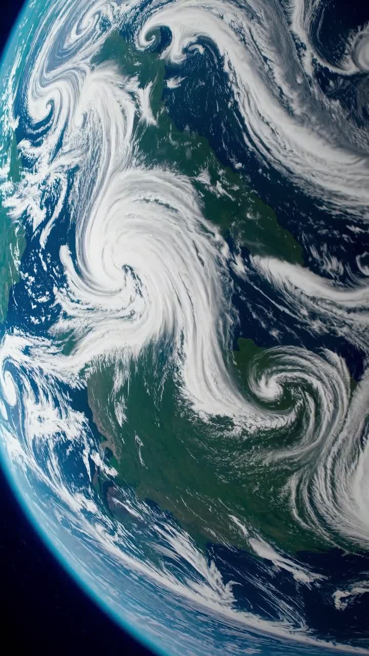 Un video ipnotico della Terra dallo spazio, che mostra schemi di nuvole vorticose