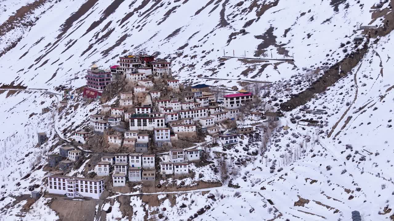 Snowy Monastery nestled in the Himalayas