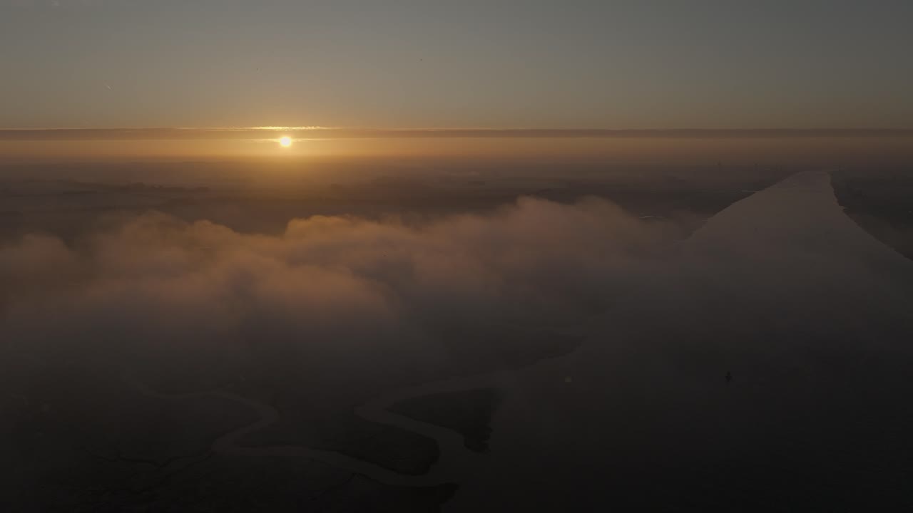 atmosférico aéreo paisaje amanecer río great ouse nube invierno estuario marisma salada reyes lynn norfolk reino unido