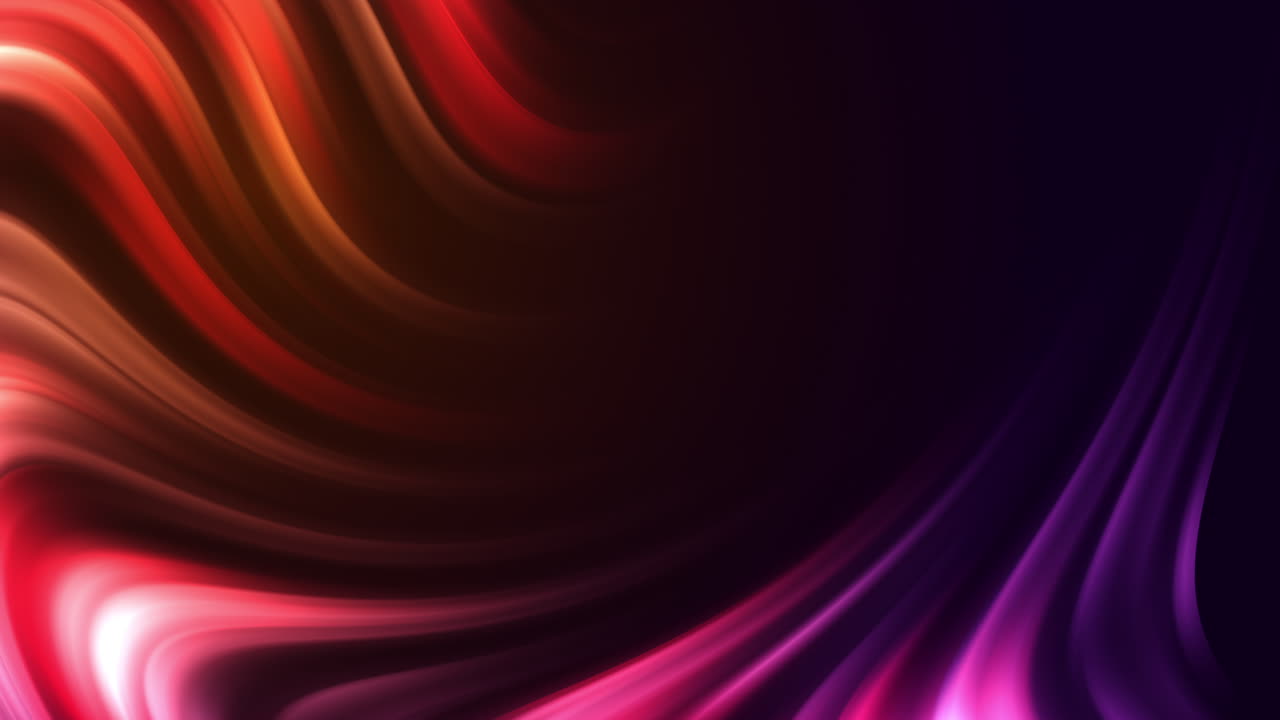 Curved colored rainbow glowing lines. Floral abstract tunnel. Looped animation. Copy space.