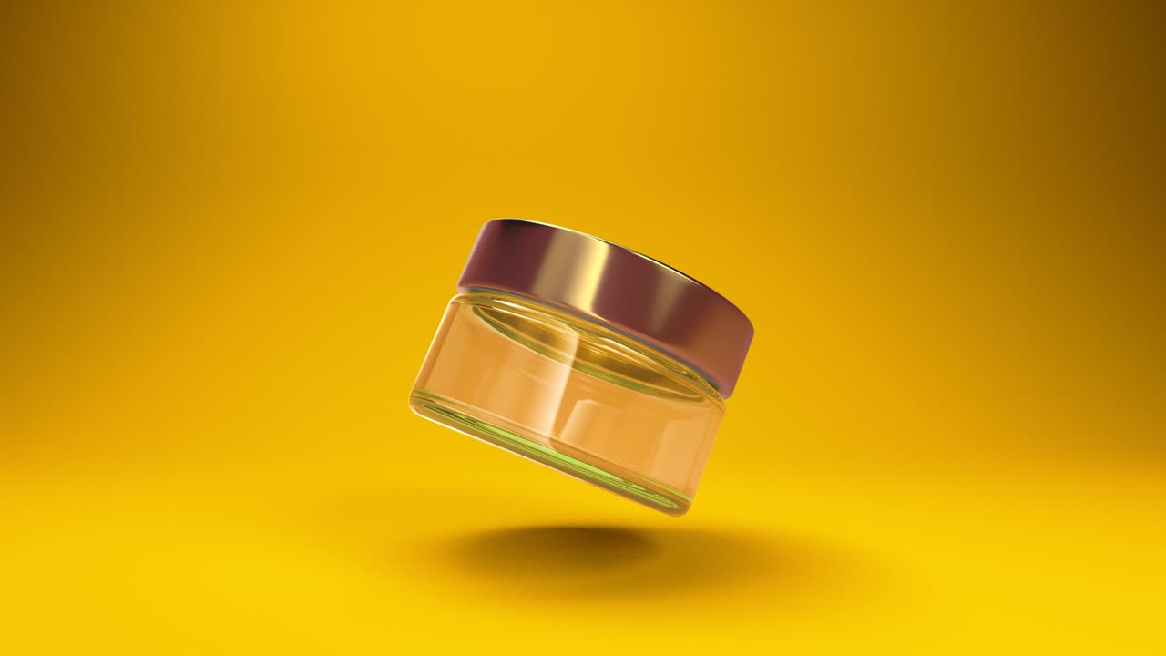 유리 크림 컨테이너의 현실적인 렌더링.