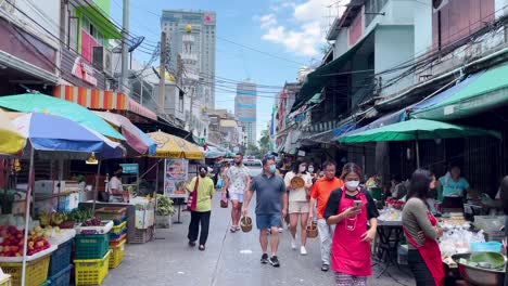 shots of a market in bangkok, thailand