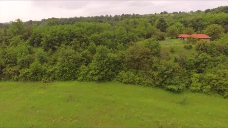 Este-Es-Un-Metraje-De-Despegue-A-La-Altura-De-Casas-En-El-Bosque