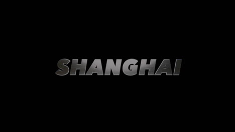 shanghai china fill and alpha 3d graphic, swivel text effect with brushed steel text