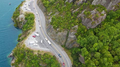 glenorchy-queenstown road around wakatipu lake passing devil's staircase lookout