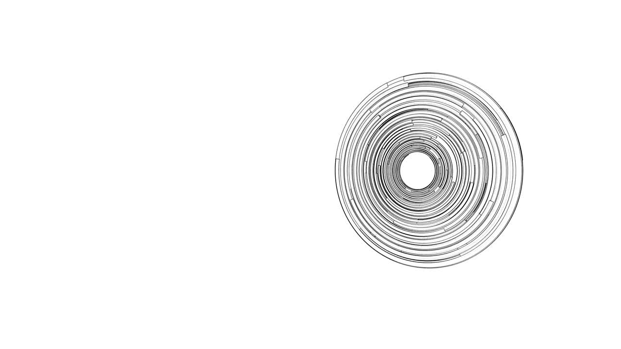 추상적인 기술 서클의 애니메이션 3d 일러스트레이션