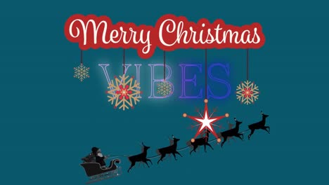 Animation-of-merry-christmas-text-over-santa-in-sleigh