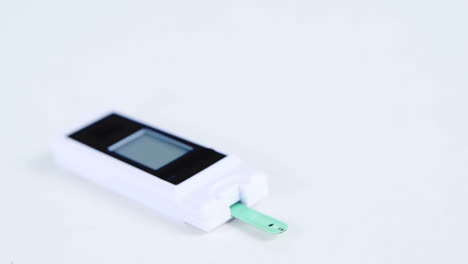 close-up of glucometer