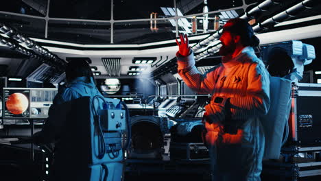 starship crew member blinded by red light coming from unknown alien vessel