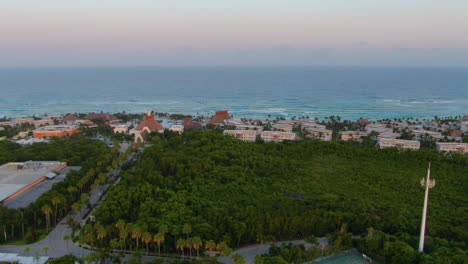 aerial view of tulum city and beach in mexico