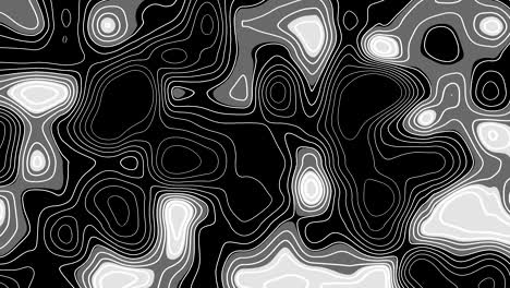 abstracto negro digital brillante textura onda material de movimiento de fondo, bucle sin costuras, con líneas círculos como
