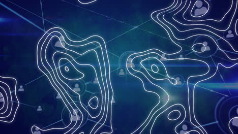 Animation of shapes moving over network of connections