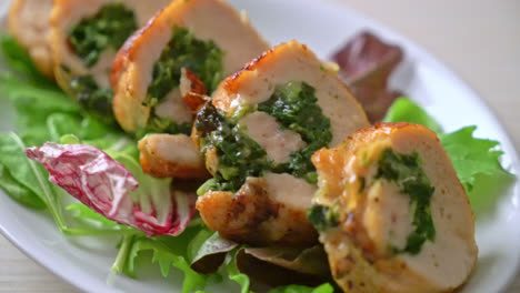 baked chicken breast stuffed with cheese and spinach