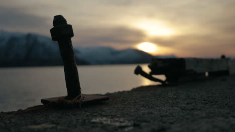 sunset seen from a dock