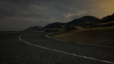 colorful highway landscape by the sea