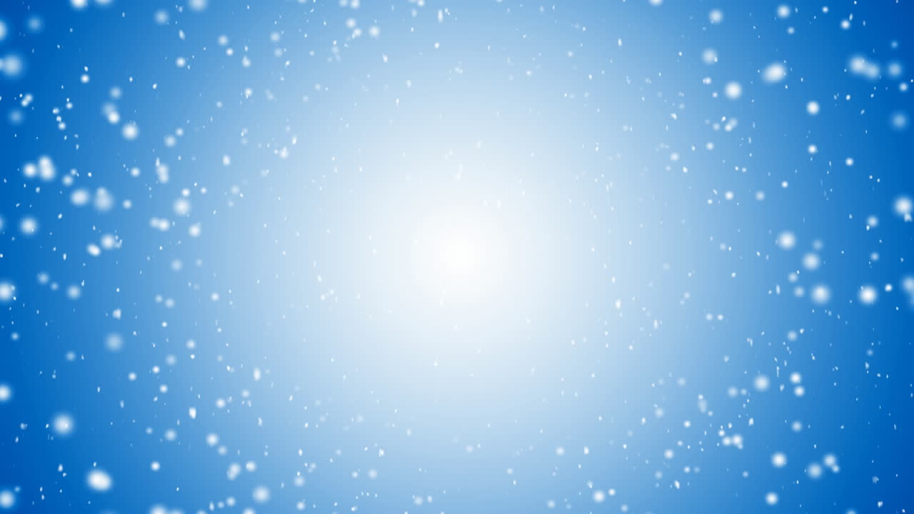 파란색 배경으로 내리는 눈