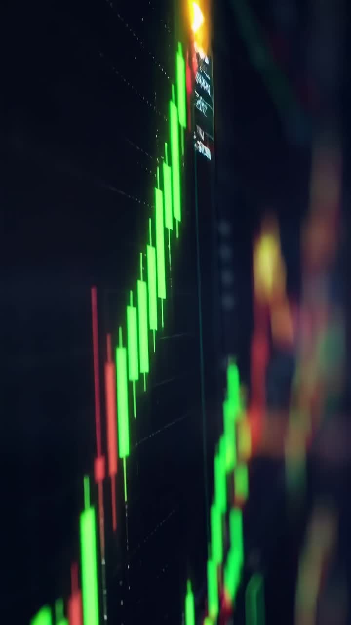 Grafici digitali della borsa e visualizzazione di dati finanziari