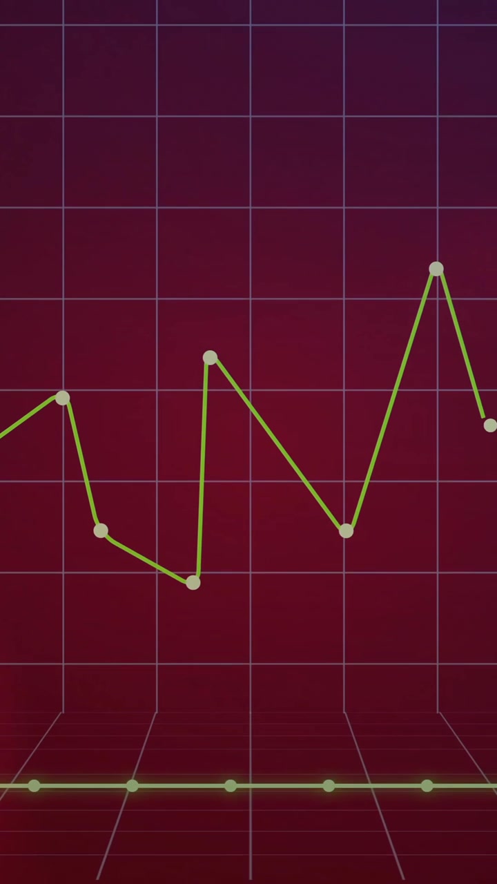 Animation of data processing and diagrams over colourful shades
