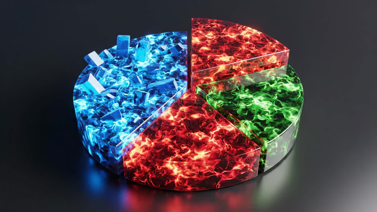 Colorful Abstract Explosion of a Fractured Pie Chart