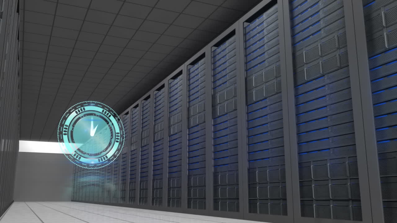 Animation of clock over server room