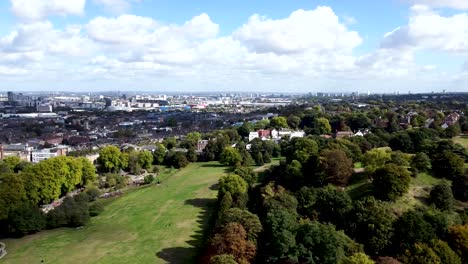 beautiful panoramic skyline aerial overviewing greenwich, thames and london city, united kingdom