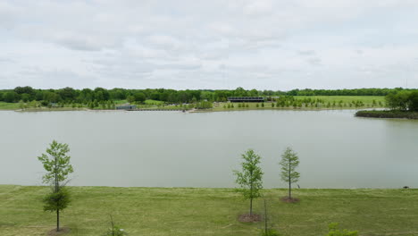 idyllic lake of shelby farms park in shelby county, tennessee, united states