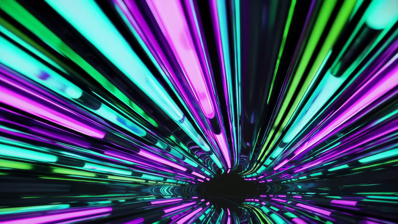 tunnel al neon astratto