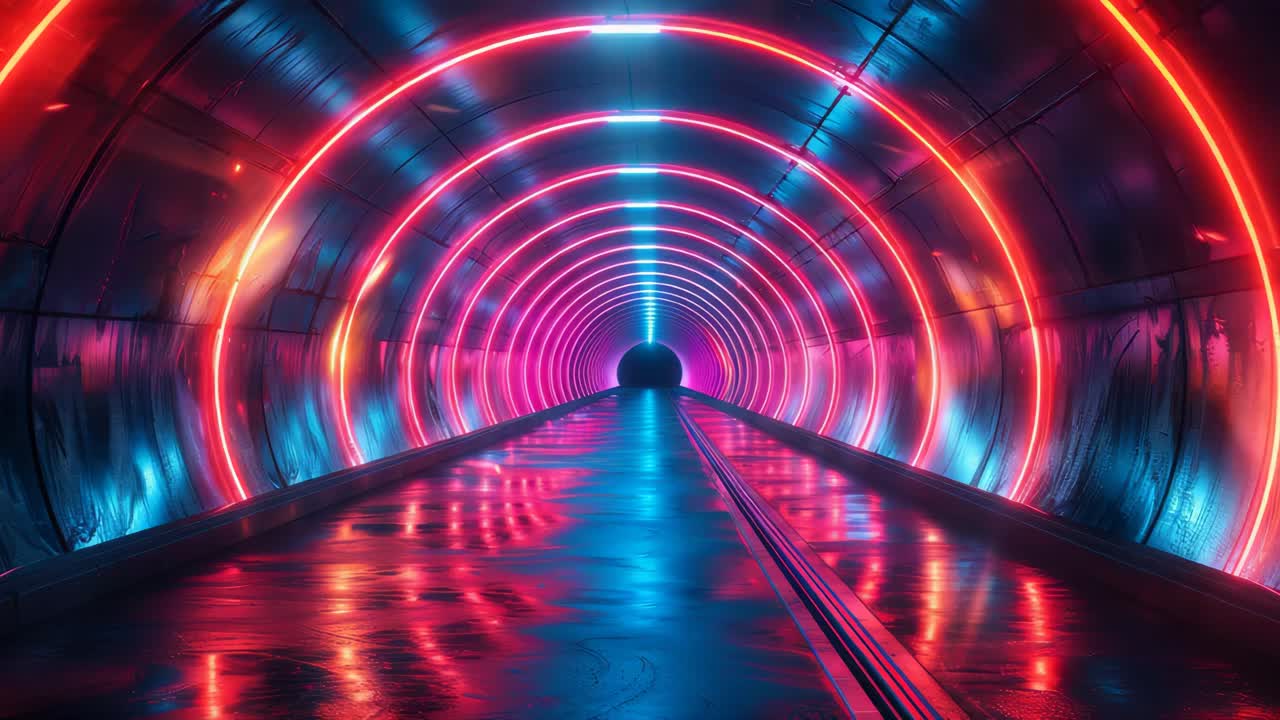 túnel de neón brillante
