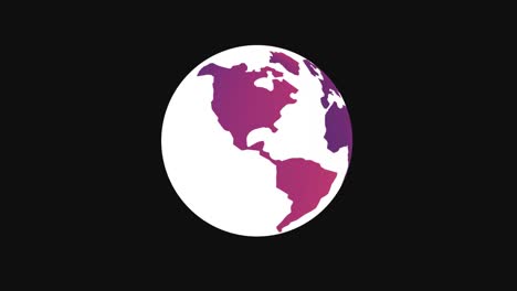 icono de globo terrestre blanco aislado en fondo negro. signo del mundo o de la tierra. internet global.
