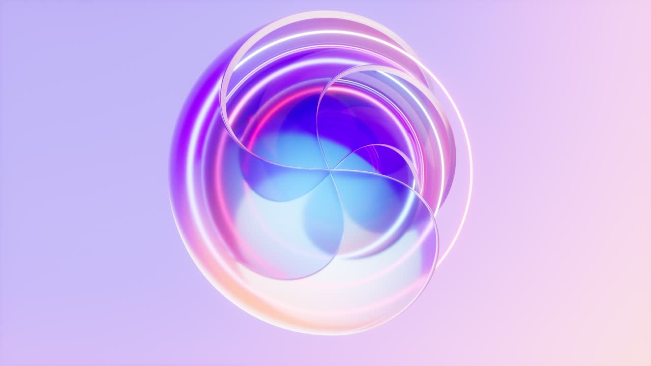 그래디언트 투명 곡선 유리, 3d 렌더링