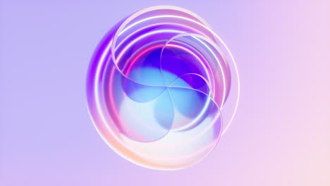 vidrio de curva transparente con gradiente, representación en 3d.