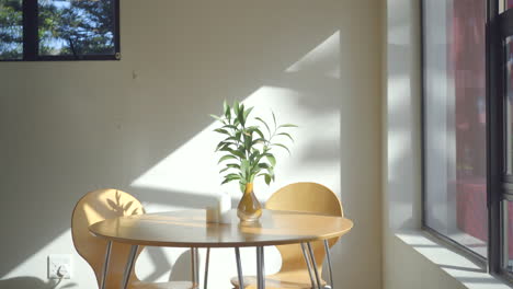 beautiful light shines into empty lonely home office