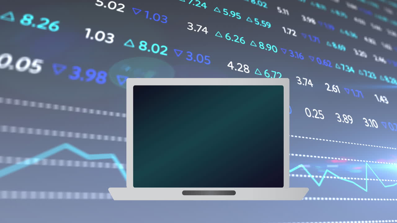 animazione dello schermo sopra finanziario sullo sfondo della marina