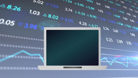 animación de la pantalla sobre financiero en fondo de la marina