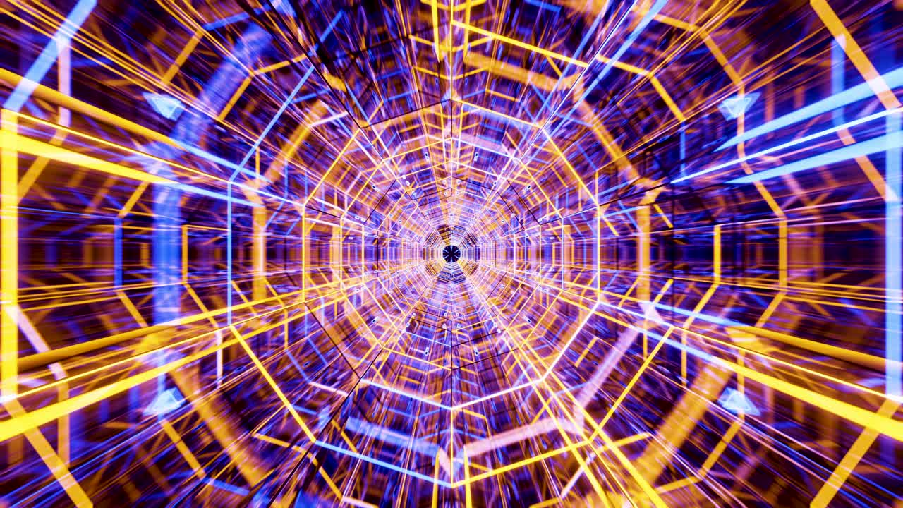 vuelo en el túnel abstracto de ciencia ficción