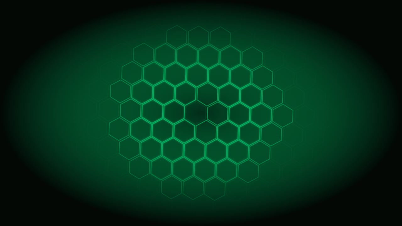 Animated Green Hexagonal Grid Pattern Expanding and Contracting
